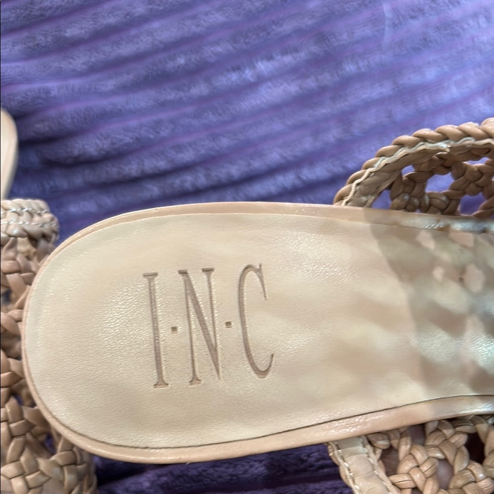 INC International Concepts Tan Mules with Woven Design - Picture 3 of 10
